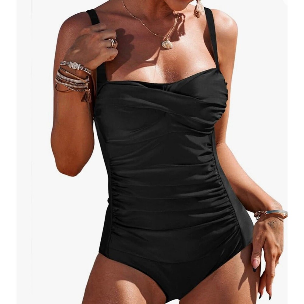 Ekouaer One Piece Swimsuit Black Size XL New With Tags